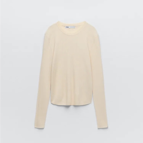 ZARA Ribbed Long Sleeve Top - Picture 5 of 13